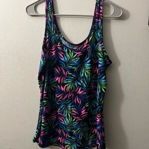 No Boundaries Colorful Leaf Print Tank Top